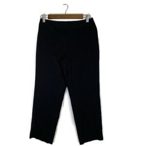 J. Jill Sz 6P Petite Cropped Stretch Side Zip Stretch Ankle Pants Black Career